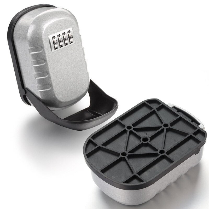 Key Lock Box Wall Mounted Aluminum alloy Key Safe Box 4 Digit Combination Key Storage Lock Box Indoor Outdoor Keys Storage Box