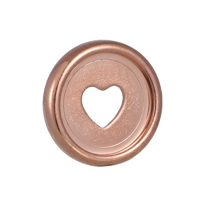 100PCS 35MM Mushroom Hole Loose Leaf Ring Binding Heart Binder Plan Buckle Disc Colorful Heart Plastic Disc DIY Binder Notebook: Rose gold