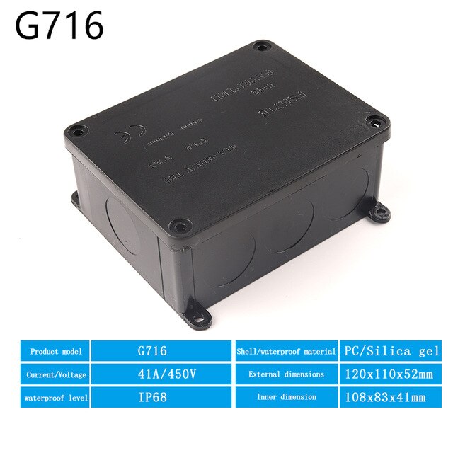 2/3 Way Electrical Cable Wire Connector Outdoor Waterproof IP66 Junction Box With Terminal for 17.5A/450V Light Accessories: Dark Grey