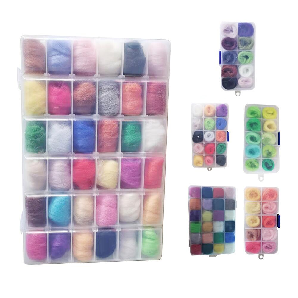 10/15/24/36 DIY Mixed Colors Needle Felting Wool Felting Tools Handmade Felt Needle Felting Craft Fabric Handcraft Accessories