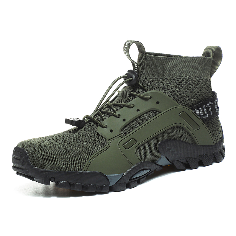 Wanderschuhe für Herren, leicht, rutschfest, draussen-Stiefeletten, atmungsaktiv, zum Wandern, Wandern, Pfad-Schuhe: Grün / 40