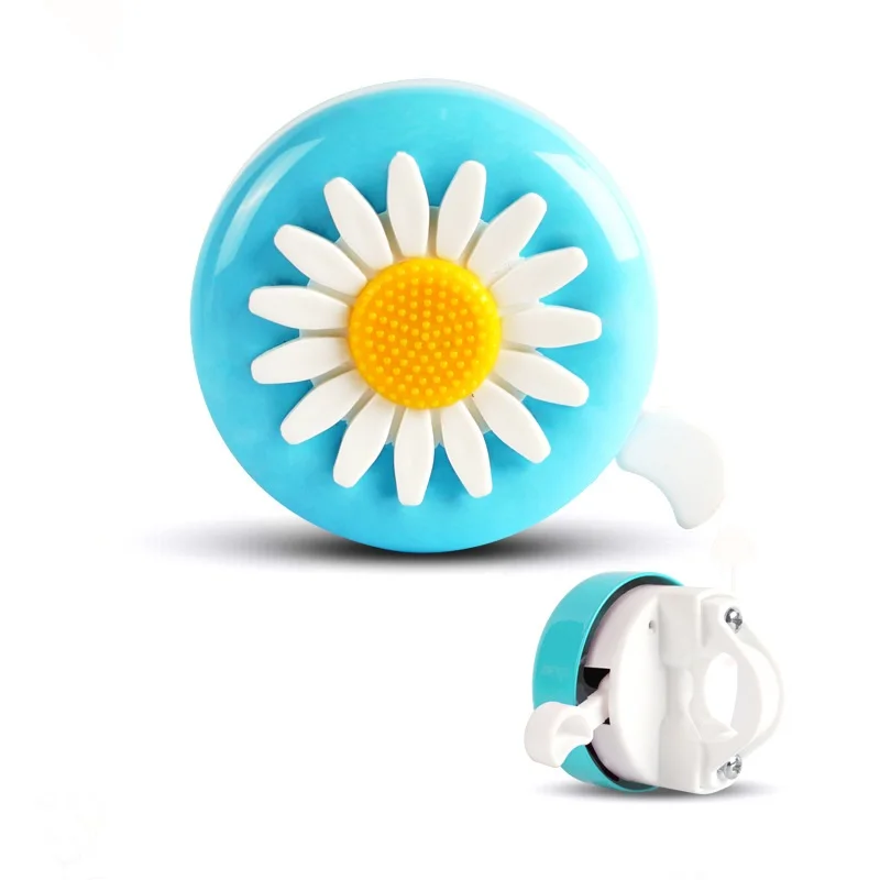 Klaxon de vélo coloré pour enfants, cloche de vélo drôle pour filles, détruire AndrFlower pour guidon, plastique en alliage, alarme sonore, anneau de cyclisme: WHITE