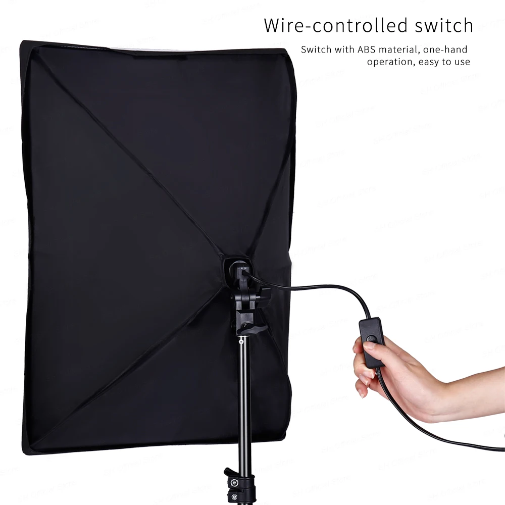 Kit di illuminazione Softbox per fotografia professionale 50x70CM Sistema di illuminazione continua Soft Box Attrezzatura per studio fotografico per principianti