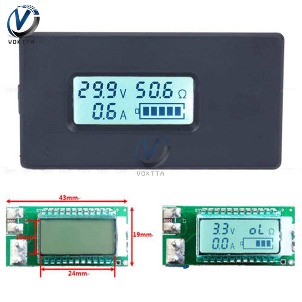18650 Lithium Battery Capacity Indicator Tester LCD Digital Display Led Tester 2.8-30V Power Supply Monitor with Shell Case