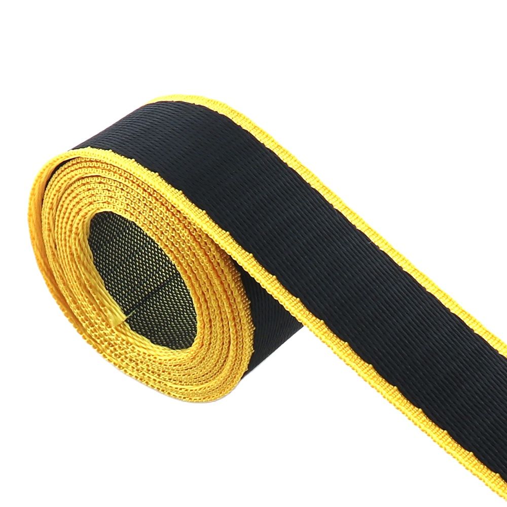 25mm Yellow Black Webbing With Letter Pattern Ribbon Polyester Cotton Canvas Webbing Belt Strap Garments Ribbon DIY Accessories