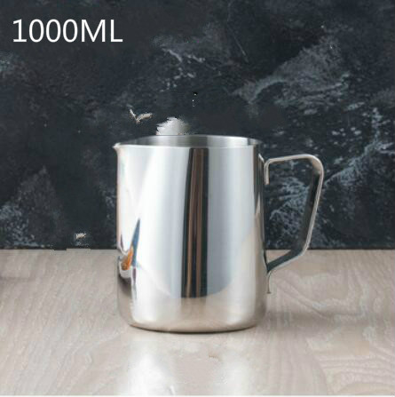 Jarra de espuma de leche de acero inoxidable, jarra de café Espresso, jarra de café artesanal Barista, tazas de café capuchino, taza de Latte: 1000ML