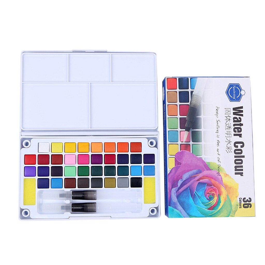 12/18/24/36 Kleuren Metallic Aquarel Glinsterende Solid Metallic Aquarel Verf Set Verven Aquarel Water Borstel Verf Set: D