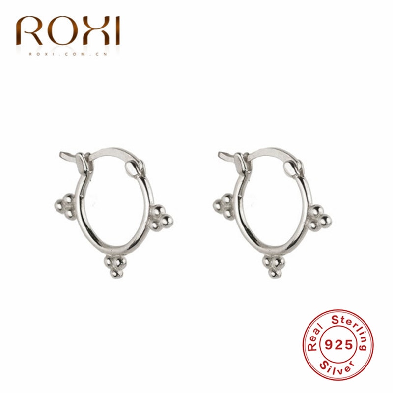 Roxi 925 sterling sølv tre kugleøreringe solsikke lille prik små øreringe brusk helix piercing ørering til kvinder