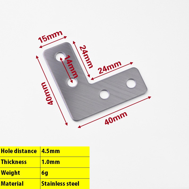 FGHGF 90 Degree L Shaped Stainless Steel Flat Plate Corner Brace Angle Brackets: Bronze