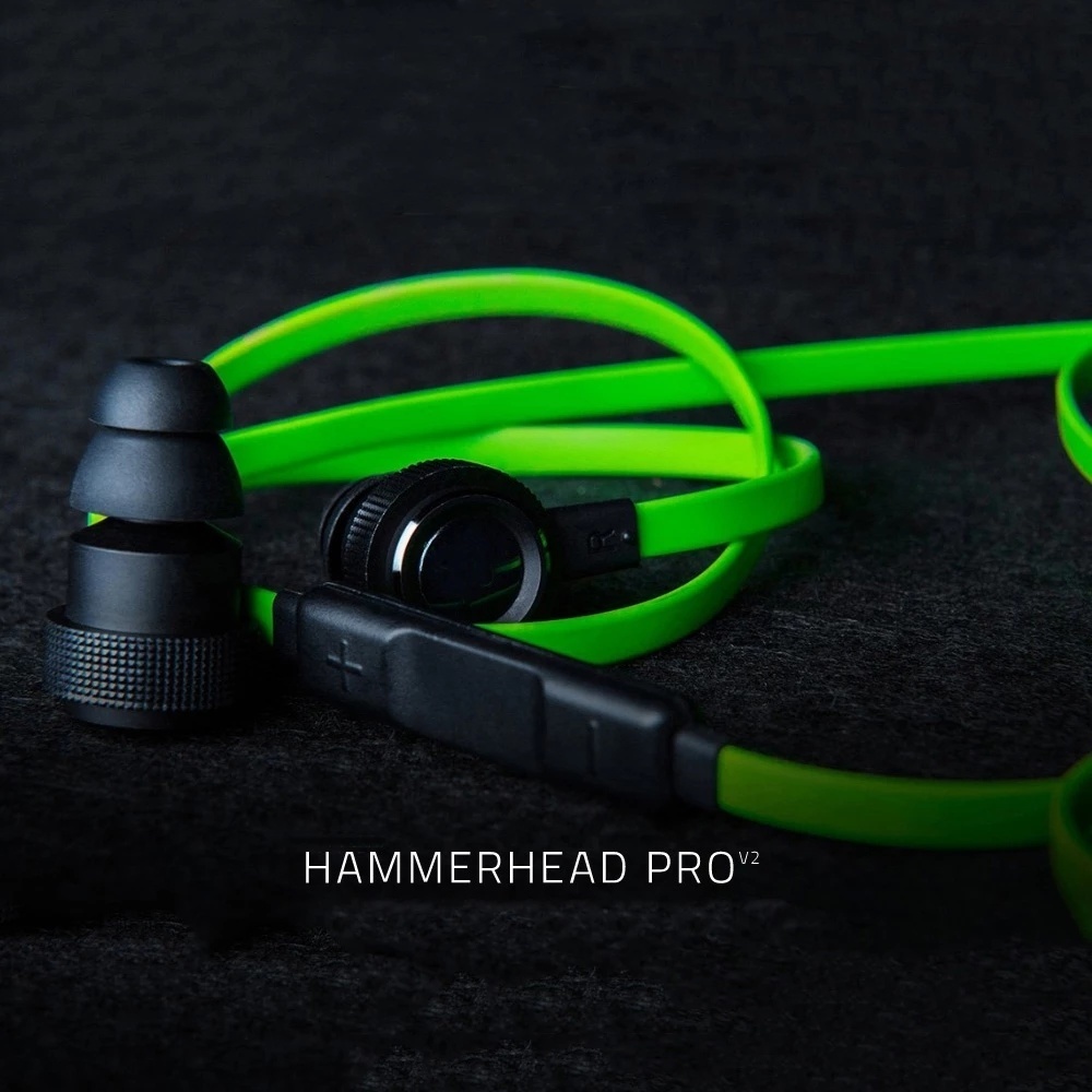 Razer Hammerhead PRO V2-hoofdtelefoon Bedraad Draagbaar Stereo Muziek Bass In-ear Sportoortelefoon 3,5 mm met microfoon Handsfree bellen Telefoon