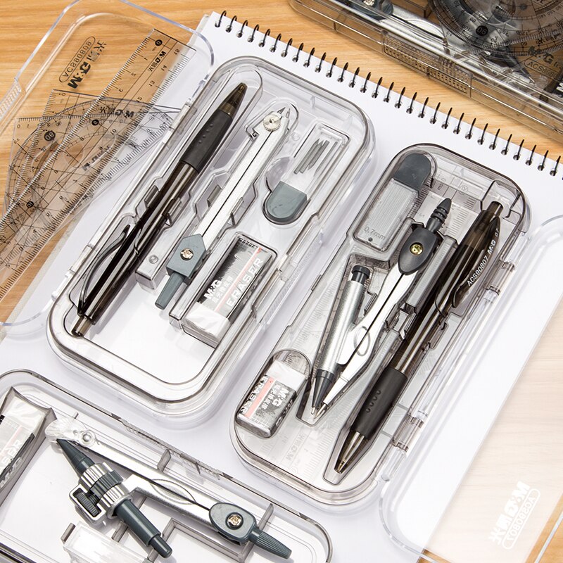 Stationery Set Ruler Compass Ruler Triangle Plate Protractor Multifunction Set For Students. Examination Drawing Surveying