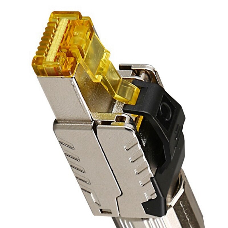 Katze8 RJ45 Stecker Stecker Ohne Crimpen Werkzeug Katze8 40Gbps Zink-legierung Geschirmt Netzwerk Kabel Stecker RJ45 Schnittstelle