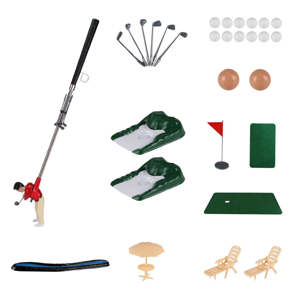 Golf Practice Set Mini Golf Ball Sport Set Golf Club: Red