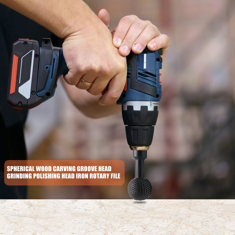 Rotary File Steel Wood Carving Grinding Head Electric Ball-shape Milling Cutter for Woodworking Angle Grinder Hand Tool