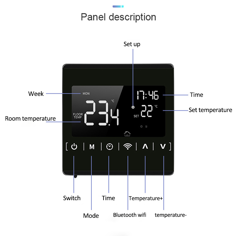 Smart Temperature Control System LCD Touch Screen for Electric Floor Heating Water/Gas Boiler Temperature Remote Controller
