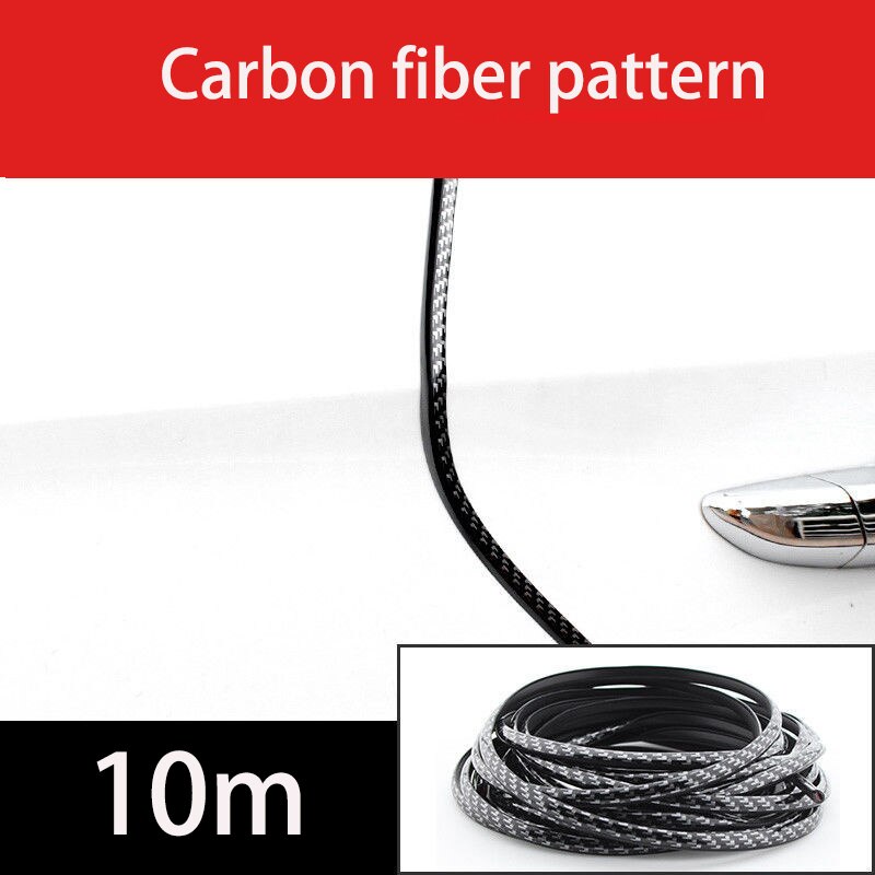 Chrom Auto Tür Rand Schutz Streifen Lärm Isolation Dicht Auto Tür Gummi Dichtung Streifen Klang Isolierung Tür Schutz: Kohlenstoff fiber 10m