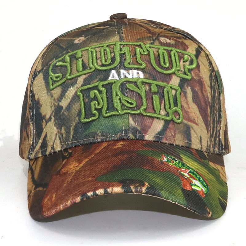 Camouflage baseball cap 3d broderi hold kæft fiske camouflage hatte unisex snapback hat rejsekasketter