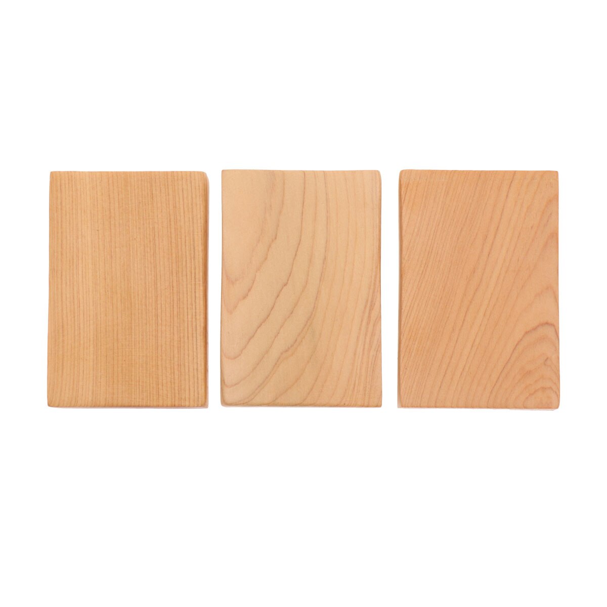 3pcs Wooden Block DIY Craft Cutout Wood Block for Art Crafts Project (Light Yellow)