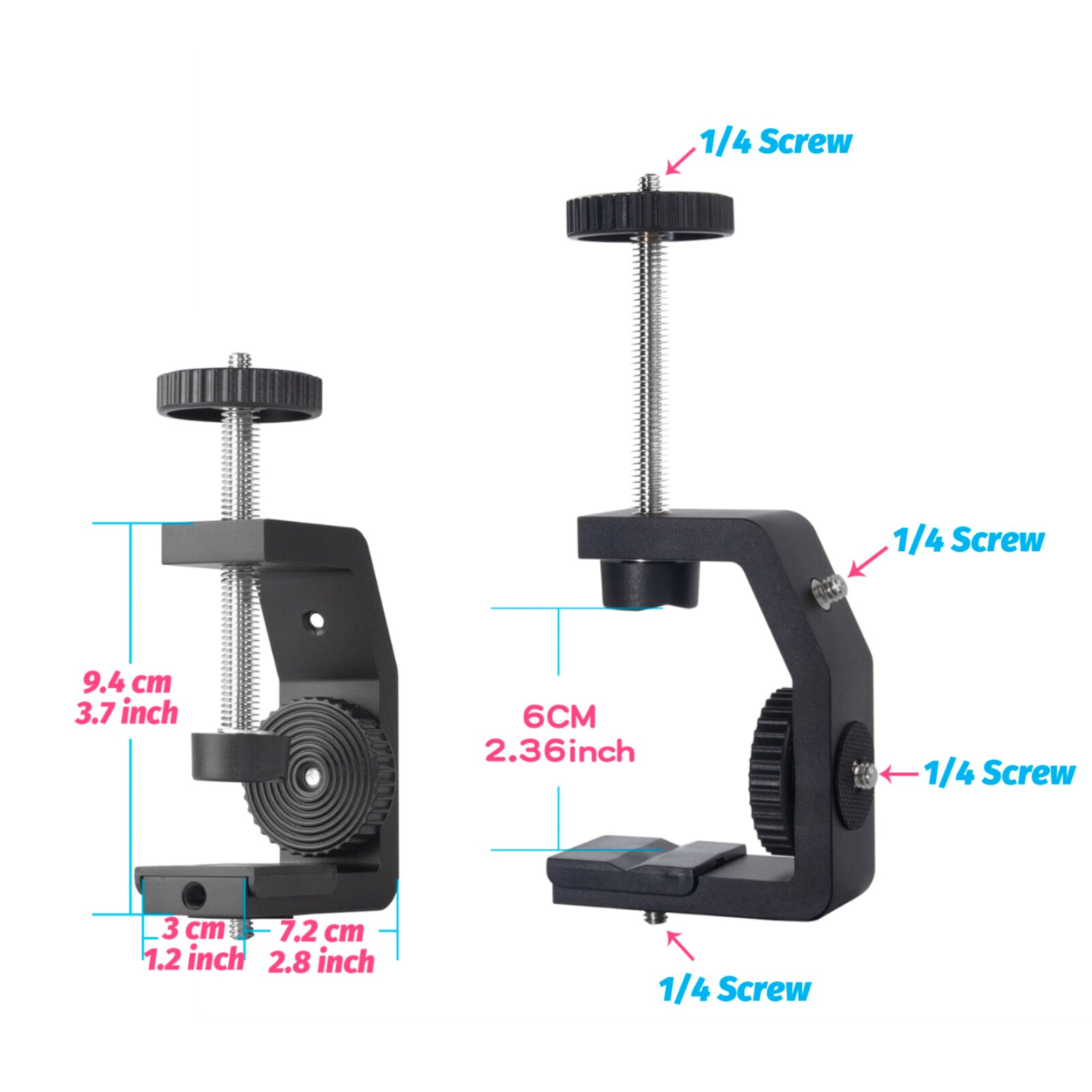 Universal Aluminium C Klem + Verstelbare Statief Verlengstuk + Draaibare Bal Hoofd Met 1/4 Inch Schroef Verstelbare Lengte