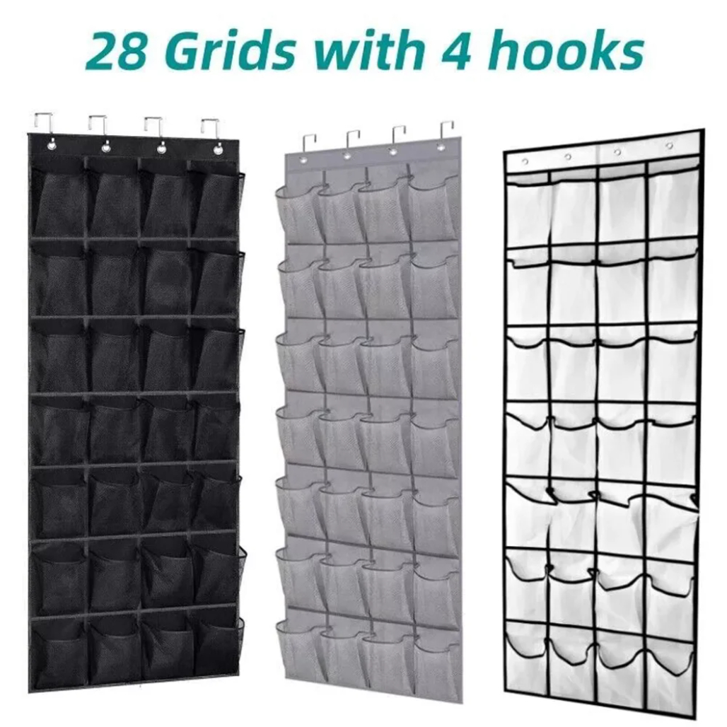 Over The Door Shoe Organizer 28 Pockets Hanging Storage Holder Hanger Bag Closet