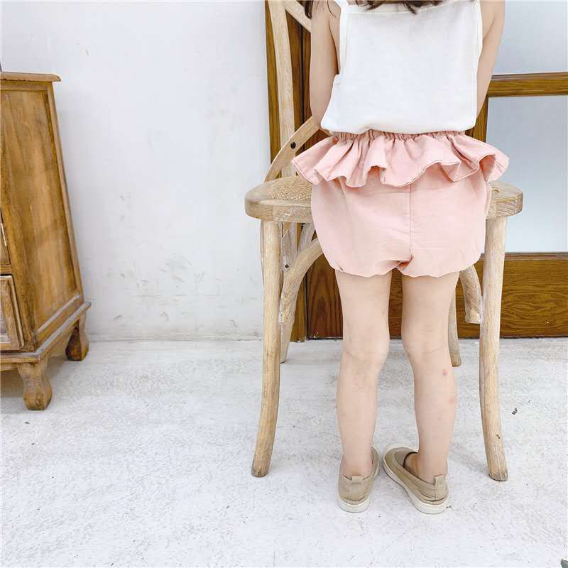 Børnetøj sommerprodukter piger koreansk version af bomuld og hør shorts baby pp bukser