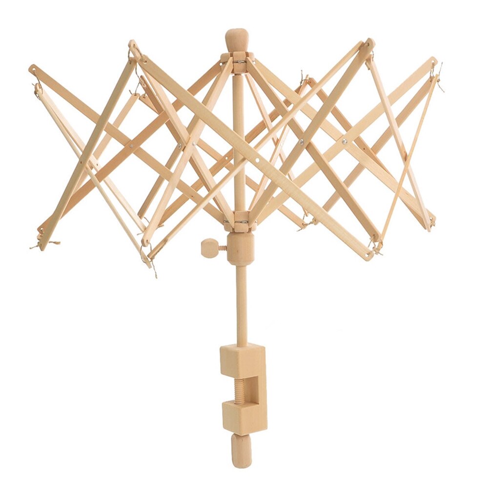 Garnupprullare trä snabbt garn tråd fiber tråd trådar för stickning ull upprullare hållare paraply handstickning pysselverktyg