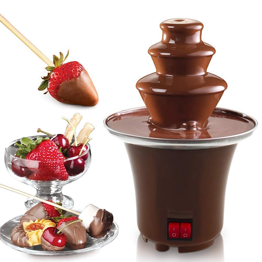 Eu Plug Mini Chocolate Fondue Chocolate Melting Machine Electric Stainless Steel Fondue Pot Dipping Dessert Fruits Butter