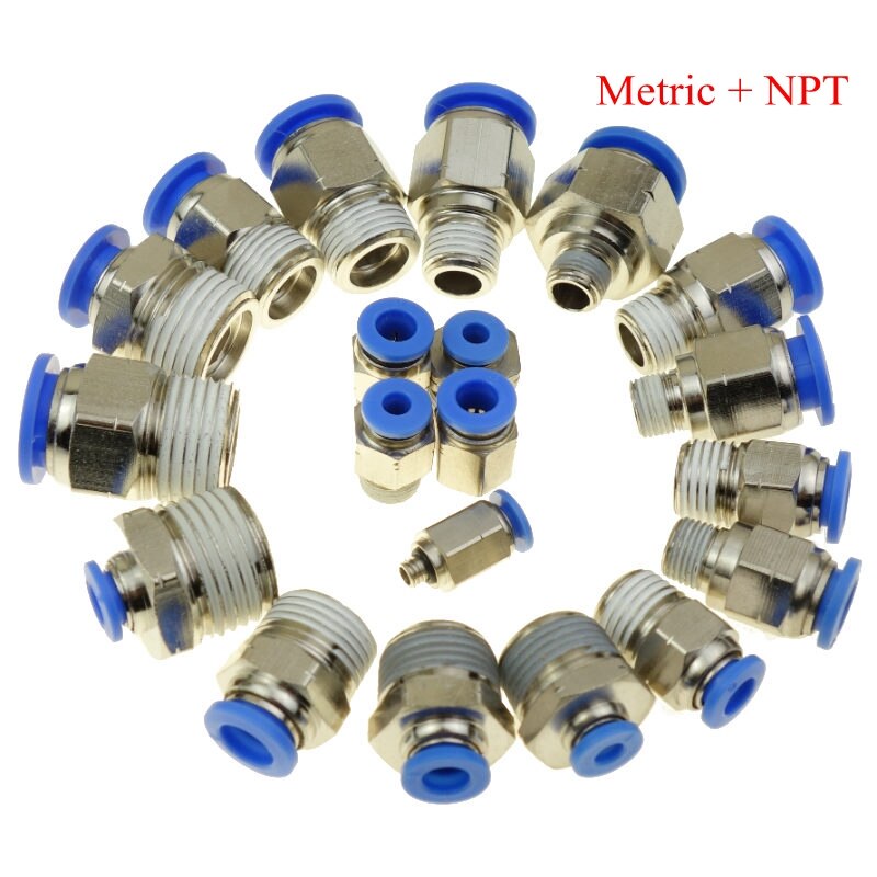 Pneumatische Push In Air Fitting Gerade Stecker Für Rohr OD 4 6 8 10 12mm X UNF 1/8 "1/4" 3/8 "1/2" NPT