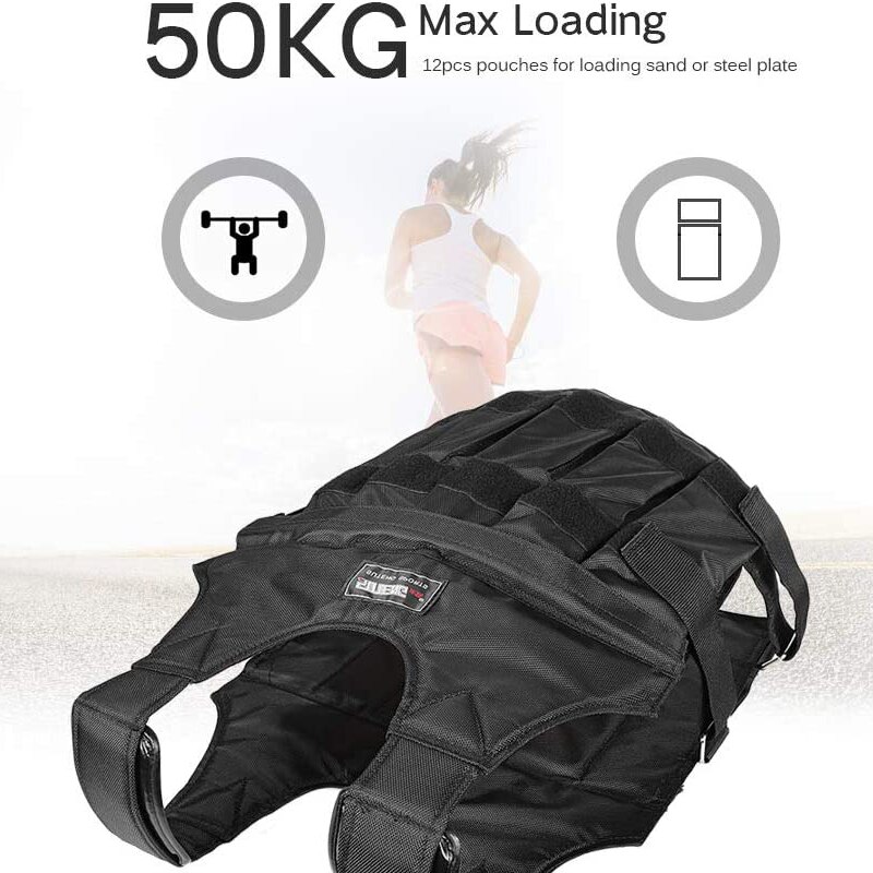 Weighted Vest Max Loading 20/50kg Adjustable Weighted Vest Weight Jacket Exercise Fitness Boxing Training Waistcoat Invisible