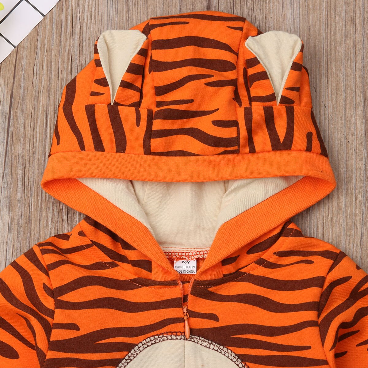Arrivels Infant Baby Boys Girls Tiger Hooded Romper Jumpsuit Autumn Spring Clothes Outfits