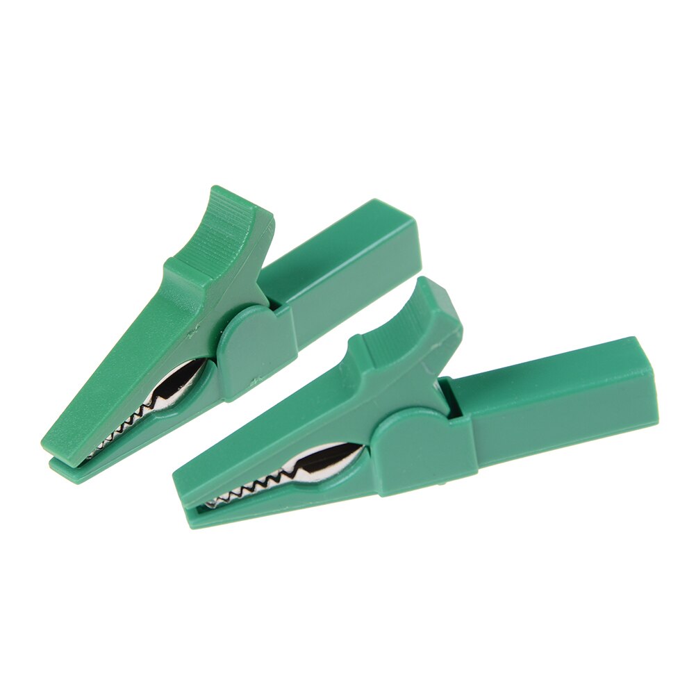 2PCS Battery Test Clip 55MM HV Alligator Clip For Banana Plug 4mm Multimeter Pen Cable Probes Crocodile Clip: 2PCS Green