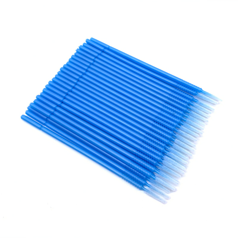 100 Uds microcepillos flexibles aplicadores de microcepillos desechables extensiones de pestañas cepillo de limpieza de pegamento para extensión de pestañas: Azul