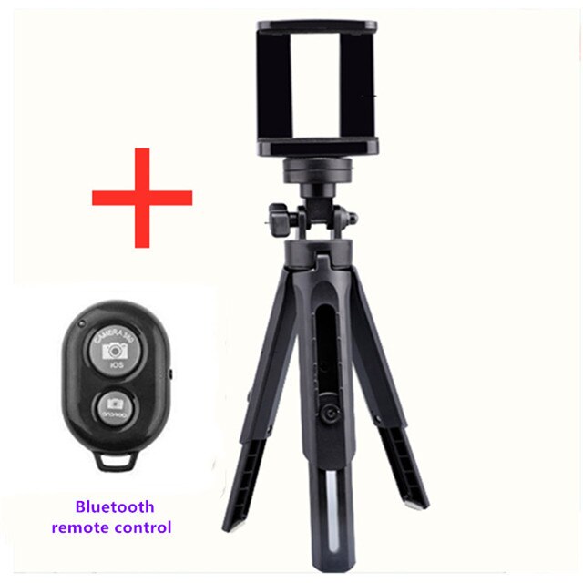 Mini 3 in 1 Portable Wireless Bluetooth Selfie Stick SmartPhones Tripod camera standFold able Selfie Stick Bluetooth Remote: with Bluetooth