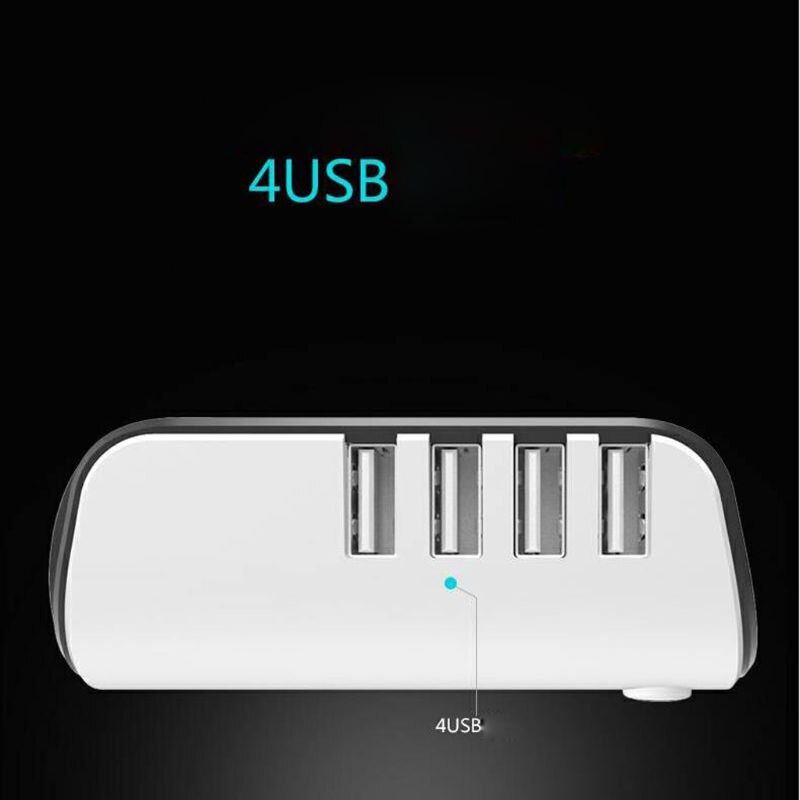 3 Way Car Cigarette Lighter Adapter 12V-24V Socket Splitter Plug LED 4 USB Charger Adapter 2.4A 100W For Phone MP3 DVR