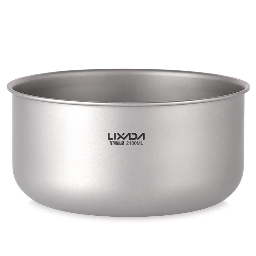 Lixada 2100ml titanium gryde suppe gryde pande gryde hjemmekøkken udendørs camping backpacking titanium køkkengrej: Default Title