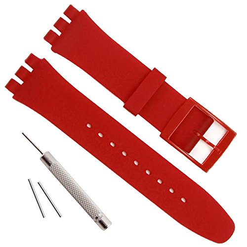 Voor Swatch Band Jelly Siliconen Rubber Horloge Band Gesp 16mm 17mm 19mm 20mm Sport Armband Vervanging waterdichte Accessoires: Rood / 16mm