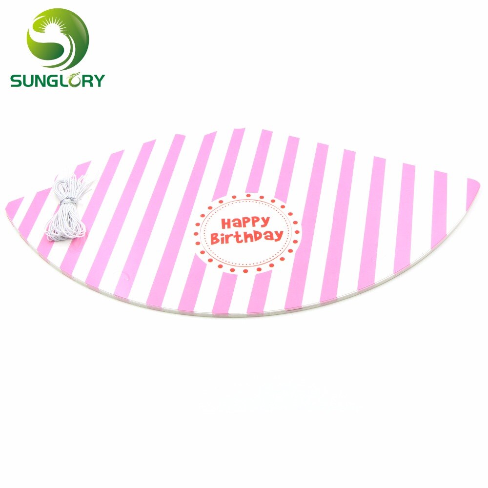 Suministros de celebración de 10 unids/set decoración niños cumpleaños gorros de Feliz cumpleaños niños sombrero con cordón elástico 7 formas