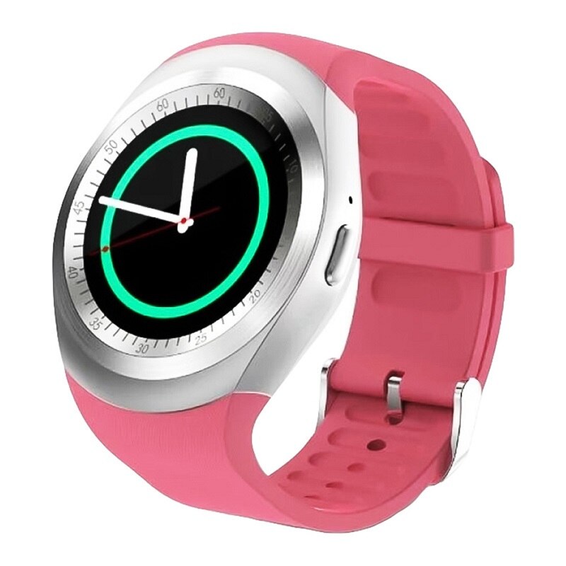 Y1 smartwatch bluetooth smart watch gsm sim support 2g opkald bluetooth opkald til apple iphone xiaomi android telefoner pk  dz09 kw18 s: Lyserød