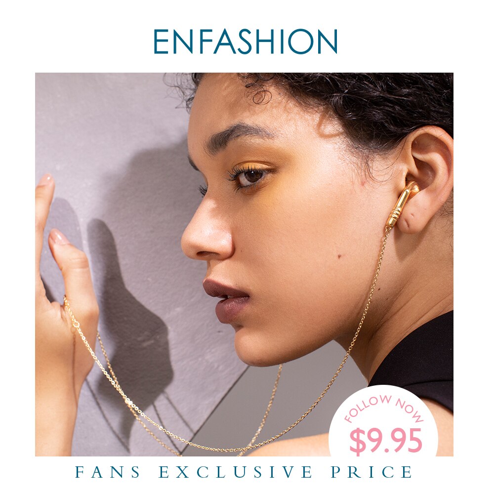 ENFASHION Metallo Auricolari Catena Della Collana Del girocollo Delle Donne di colore Oro in Acciaio Inox Auricolare Collane Femme Gioelleria Raffinata E Alla Moda P193048