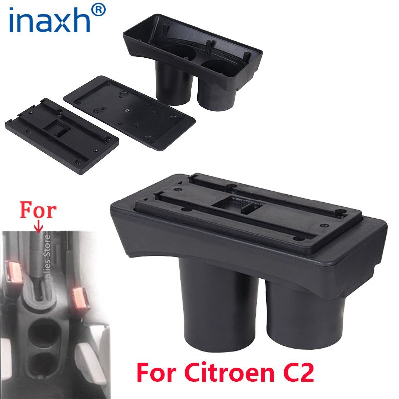 Reposabrazos Universal para Citroën C2, caja de almacenamiento para Citroën C2, reposabrazos, portavasos, accesorios de modificación
