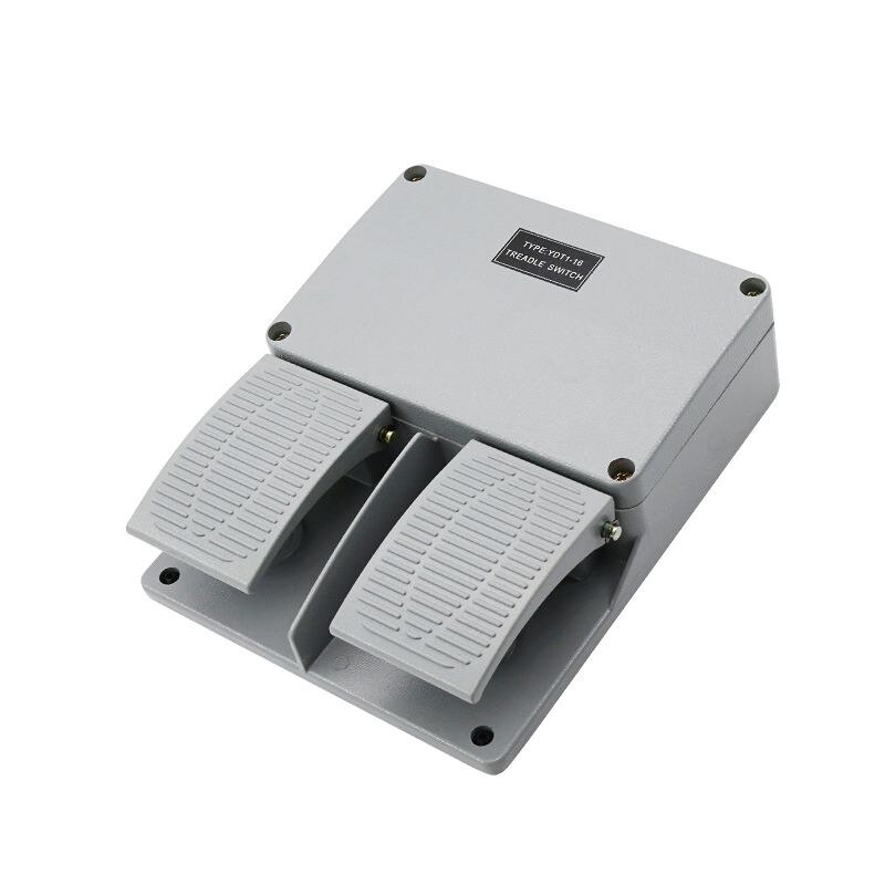 Foot switch YDT1-16 aluminum shell gray double pedal switch machine tool accessories switch