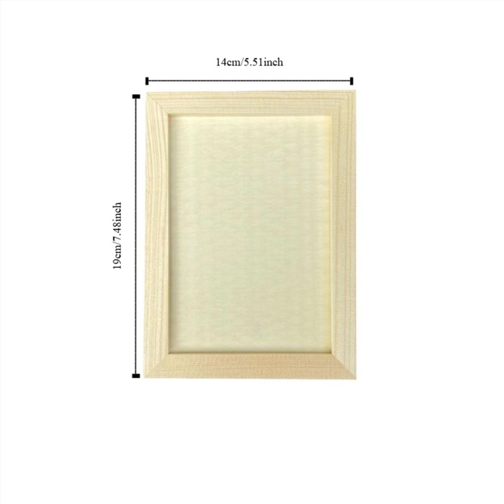 Kids Wooden Blank Clay Frame Multi Size DIY Wooden Photo Holder Party Decor Creartive Picture Frame Children's Handcraft: Yellow