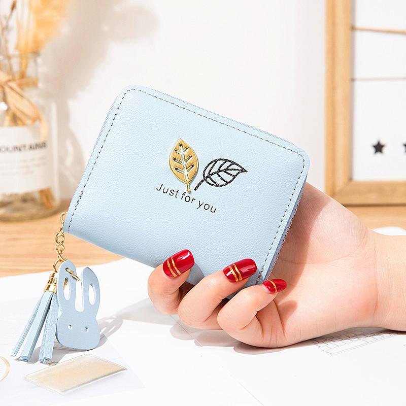 Frauen Kleine Brieftasche Pu Leder Geldbörse Kurze Walets Für Damen Münze Tasche Kupplung Tasche Minimalistischen Brieftasche Cartera De Mujer: blau