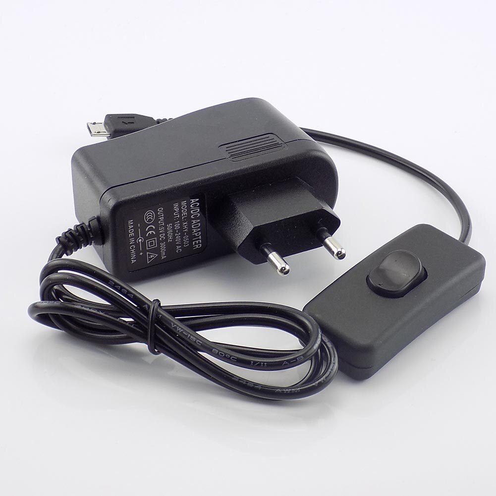 Micro USB AC naar DC 5V 3A 3000mA Voeding Adapter Oplader Transformator Voor Raspberry Pi Nul Tablet PC schakelaar EU/US Plug J17