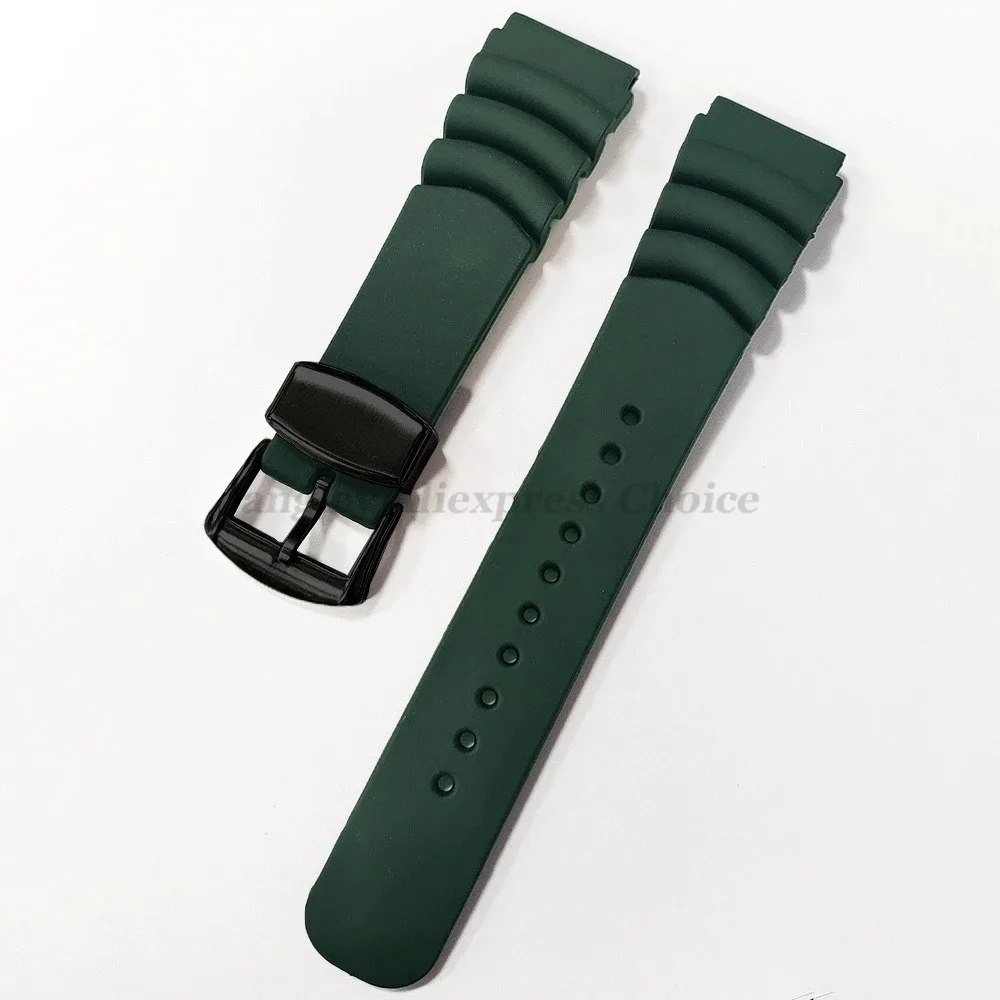 Bracelet de montre en Silicone pour SEIKO SKX007 009 plongée 007 pour résine en conserve d'ormeau 20mm 22mm bracelet de montre anneau fermoir boucle ardillon ceinture: Red black / 12mm