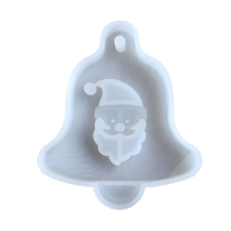 Christmas Tree Bell Elk Pendant Silicone Mould - Crystal Epoxy Resin Casting Form: White