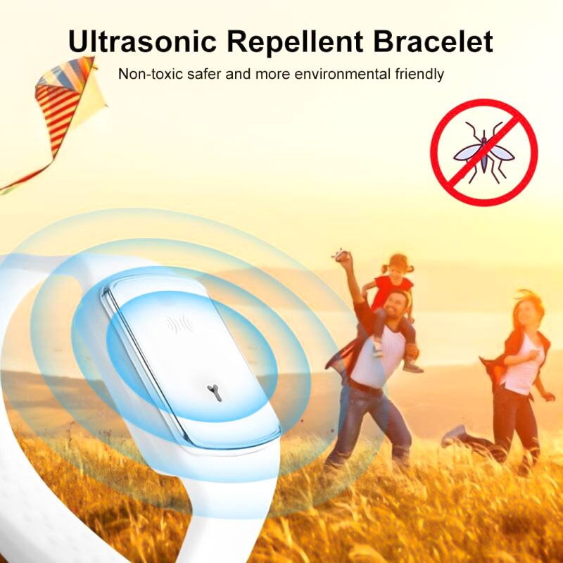 Ultrasuoni repellente per zanzare orologio ricaricabile anti-zanzara braccialetto Pest insetto Bug Banish dispositivo per bambini adulti