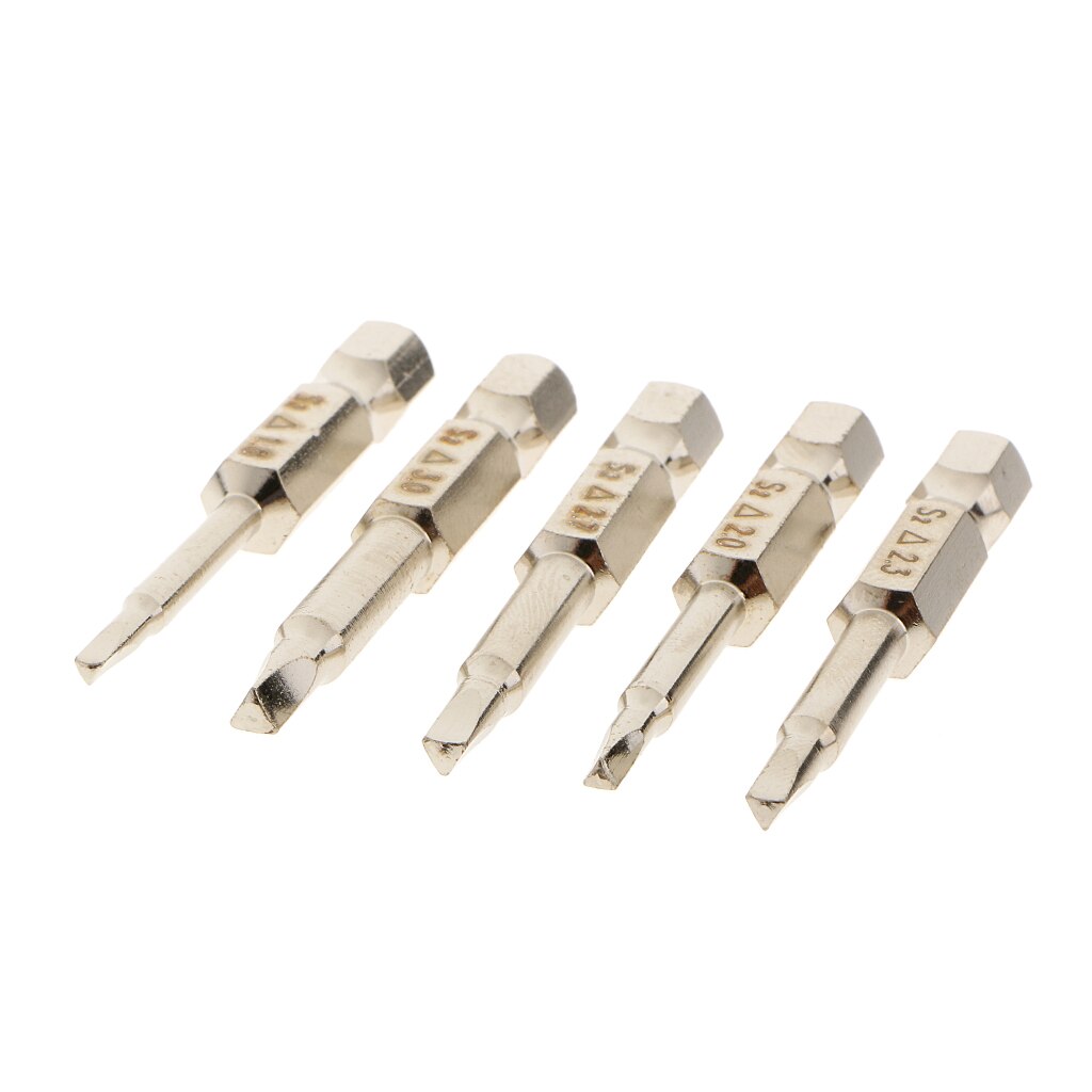 5 deler magnetisk trekant skrutrekker bits 1/4 sekskantet skaft 1.8/2/2.3/2.7/3.0 mm