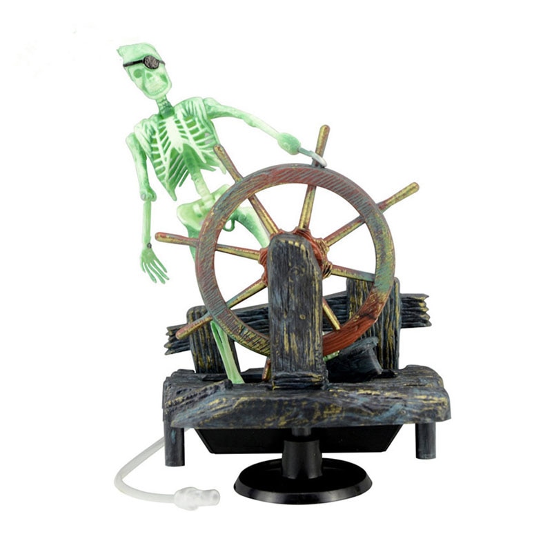 Actie-aquarium ornament skelet piratenkapitein aquarium decoratie landschap