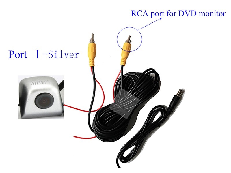Wired Universal HD CCD Car Rear view Backup Reverse Parking Camera Black Chromed White Silver Camera 170 degrees: DVD Monitor Silver